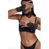 Фигурный набор для БДСМ-игр с узорами и золотистой фурнитурой - Crazy Handmade - купить с доставкой в Майкопе