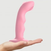 Розовая насадка-стимулятор Strap-On-Me Tapping Dildo Wave - Strap-on-me - купить с доставкой в Майкопе