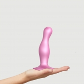 Розовая насадка Strap-On-Me Dildo Plug Curvy size M - Strap-on-me - купить с доставкой в Майкопе