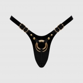 Черный пояс для фиксации насадок Strap-On-Me Leatherette Harness Fabulous - Strap-on-me - купить с доставкой в Майкопе