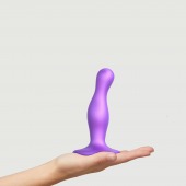 Фиолетовая насадка Strap-On-Me Dildo Plug Curvy size S - Strap-on-me - купить с доставкой в Майкопе