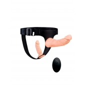 Женский страпон с 2 насадками, вибрацией и пультом ДУ - Erowoman-Eroman - купить с доставкой в Майкопе