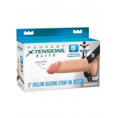 Телесный пустотелый фаллопротез 5’’ Hollow Silicone Strap-On - 14 см. - Pipedream - купить с доставкой в Майкопе