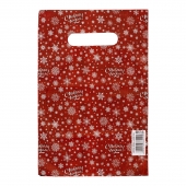 Красный подарочный новогодний пакет с вырубной ручкой (20х30 см) - Сима-Ленд - купить с доставкой в Майкопе