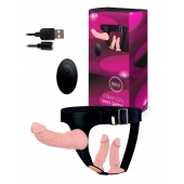 Женский страпон с 3 насадками и вибрацией - Erowoman-Eroman - купить с доставкой в Майкопе