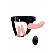 Женский страпон с 3 насадками и вибрацией - Erowoman-Eroman - купить с доставкой в Майкопе