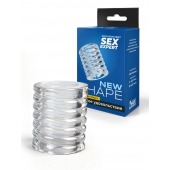 Прозрачная сквозная насадка на пенис с ребрышками - Sex Expert - в Майкопе купить с доставкой