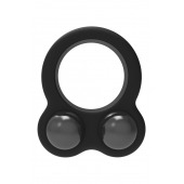 Черное эрекционное кольцо с утяжелителями Cockring Dual Weight - Dream Toys - в Майкопе купить с доставкой