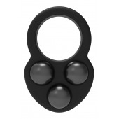 Черное эрекционное кольцо с утяжелителями - Dream Toys - в Майкопе купить с доставкой