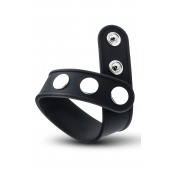 Черное эрекционное кольцо на кнопках - Blush Novelties - в Майкопе купить с доставкой