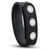 Черное эрекционное кольцо на кнопках - Blush Novelties - в Майкопе купить с доставкой