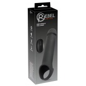 Черная вибронасадка для пениса с хомутом для мошонки и пультом ДУ Remote Controlled Penis Extension - Orion - в Майкопе купить с доставкой