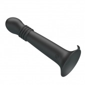 Черный стимулятор с поступательными движениями и вращением Stellan - 19,1 см. - Baile