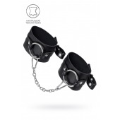 Черные оковы из толстой кожи с люверсами - Pecado - купить с доставкой в Майкопе