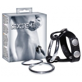 Подхват для мошонки с 3 съемными эрекционными кольцами Leder-Riemen - Orion - в Майкопе купить с доставкой