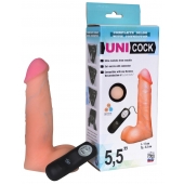 Фаллическая насадка Харнесс UNICOCK 5,5  с вибрацией - 17 см. - LOVETOY (А-Полимер) - купить с доставкой в Майкопе