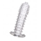 Гелевая прозрачная насадка c шипами - 12 см. - Toyfa Basic - в Майкопе купить с доставкой