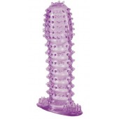 Гелевая фиолетовая насадка с шипами - 12 см. - Toyfa Basic - в Майкопе купить с доставкой