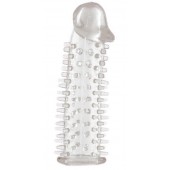 Прозрачная насадка на половой член с закрытой головкой и шипами - 12,5 см. - Toyfa Basic - в Майкопе купить с доставкой