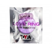 Фиолетовое эрекционное кольцо с виброэлементом в верхней части - Toyfa Basic - в Майкопе купить с доставкой