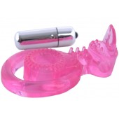Розовая вибронасадка со стимулятор клитора   Язычок - Toyfa Basic - в Майкопе купить с доставкой