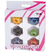 Набор из 6 разноцветных эрекционных колец - Toyfa Basic - в Майкопе купить с доставкой