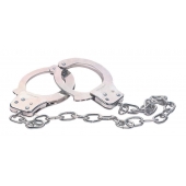 Наручники из металла с длинной цепочкой CHROME HANDCUFFS METAL HANDCUFFS W. KEY - NMC - купить с доставкой в Майкопе