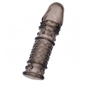 Дымчатая закрытая насадка ToyFa XLover с чешуйками и пупырышками - 13,5 см. - ToyFa - в Майкопе купить с доставкой