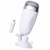 Мастурбатор-вагина в белой колбе с присоской и встраиваемой вибропулей - A-toys - в Майкопе купить с доставкой