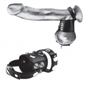 Утяжка на пенис и мошонку Cock Ring With 1.5  Ball Stretcher And Optional Weight Ring - BlueLine - купить с доставкой в Майкопе