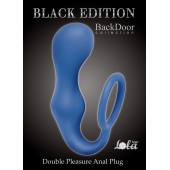 Синее эрекционное кольцо с анальной пробкой Double Pleasure Anal Plug - Lola Games - в Майкопе купить с доставкой