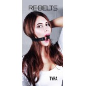 Чёрный кожаный чокер-кляп Tyra Black - Rebelts - купить с доставкой в Майкопе