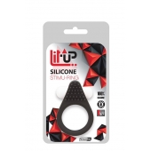 Чёрное эрекционное кольцо LIT-UP SILICONE STIMU RING 1 BLACK - Dream Toys - в Майкопе купить с доставкой