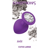 Большая фиолетовая анальная пробка Emotions Cutie Large с прозрачным кристаллом - 10 см. - Lola Games - купить с доставкой в Майкопе