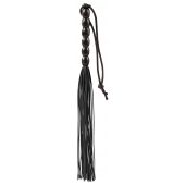 Чёрная мини-плеть из резины Rubber Mini Whip - 22 см. - Blush Novelties - купить с доставкой в Майкопе