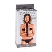 Ошейник с длинной лентой и наручниками Strap Bondage Kit Plus Size - Lola Games - купить с доставкой в Майкопе