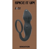 Серое эрекционное кольцо Sensation с анальным стимулятором - Lola Games - в Майкопе купить с доставкой