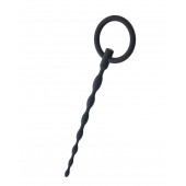 Чёрный уретральный плаг с кольцом - ToyFa - купить с доставкой в Майкопе