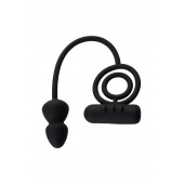 Чёрное эрекционное кольцо с вибропулькой и анальным хвостом - Erotist Adult Toys - в Майкопе купить с доставкой