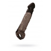 Чёрная насадка на пенис Tс подхватом - 19,5 см. - ToyFa - в Майкопе купить с доставкой