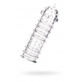 Прозрачная насадка на пенис TOYFA A-Toys с ребрами и точками - 15,3 см. - A-toys - в Майкопе купить с доставкой