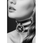 Чёрный тройной чокер с большим кольцом - Bijoux Pour Toi - купить с доставкой в Майкопе