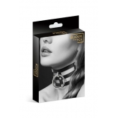 Чёрный тройной чокер с большим кольцом - Bijoux Pour Toi - купить с доставкой в Майкопе