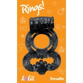 Чёрное эрекционное кольцо Rings Treadle с подхватом - Lola Games - в Майкопе купить с доставкой