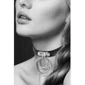 Черный чокер с двумя кольцами - Bijoux Pour Toi - купить с доставкой в Майкопе