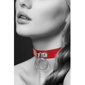 Красный узенький чокер с кольцом - Bijoux Pour Toi - купить с доставкой в Майкопе