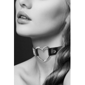 Чёрный чокер с кольцом в форме сердца - Bijoux Pour Toi - купить с доставкой в Майкопе