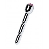 Серебристый уретральный плаг со стразом - 7 см. - ToyFa - купить с доставкой в Майкопе