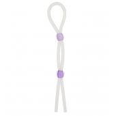 Прозрачное эрекционное кольцо-лассо SILICONE LASSO COCK RING DUAL BEADS - NMC - в Майкопе купить с доставкой