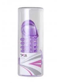 Закрытая фиолетовая насадка с 2 отростками - 13 см. - Toyfa Basic - в Майкопе купить с доставкой